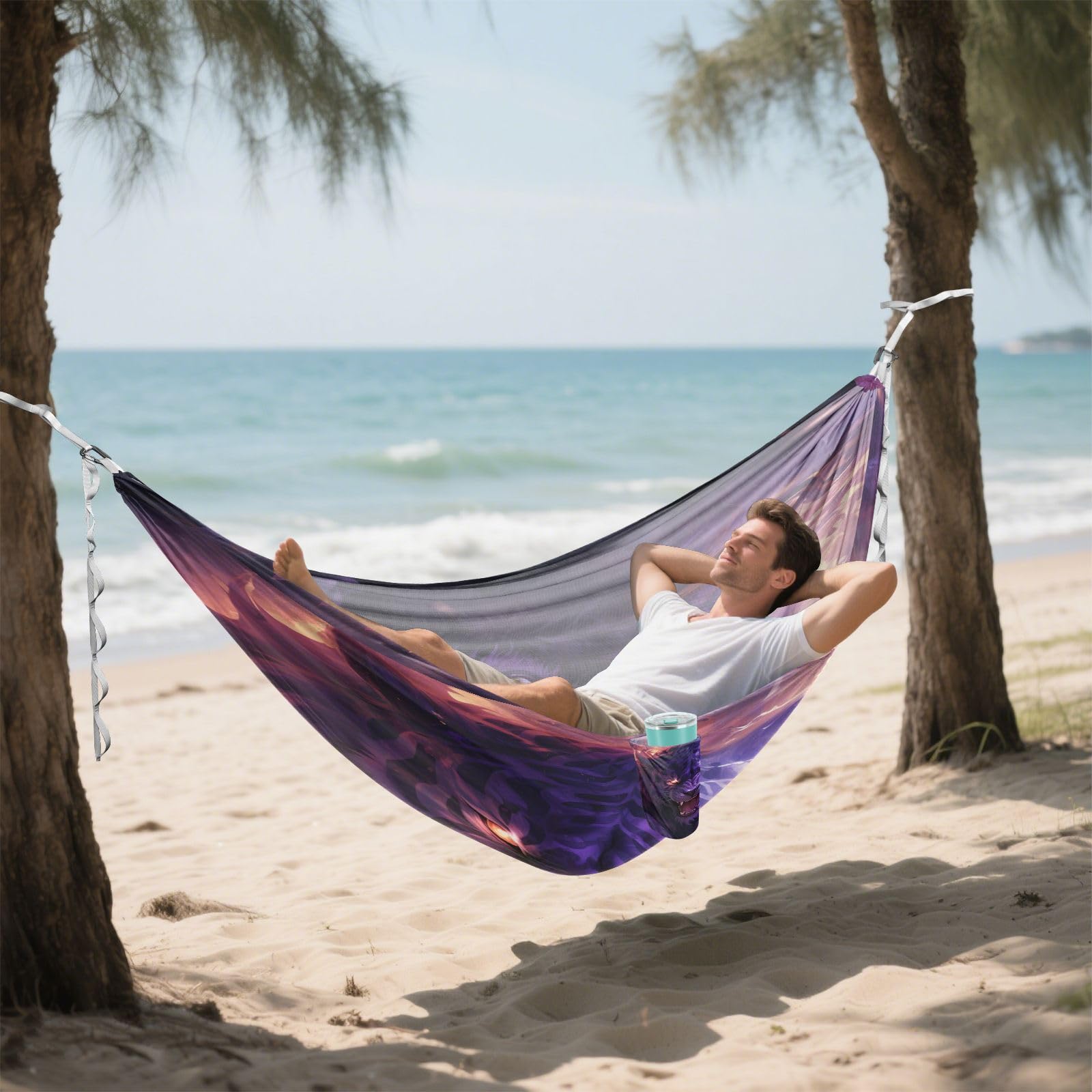 Tigre Arrabbiata Viola Amaca da Esterno per Campeggio,Portatile Leggera Ideale per Viaggi Spiaggia