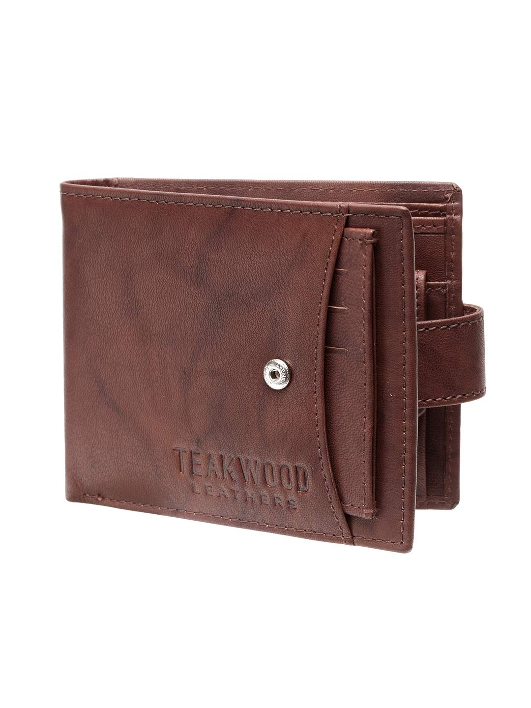 TEAKWOOD LEATHERSTeakwood Genuine Leather RFID Protected Two Fold Wallet for Men (Brown1)
