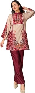 ANNI Designer Women Ethnic Kurta Pant Set Rayon Viscose Straight Fit Printed Traditional Indian Wear Outfit Casual Office ... Price In India