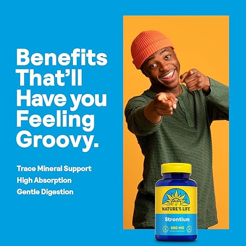 Miniatura 3 de NATURE'S LIFE Citrato de estroncio 680 mg - Suplemento de estroncio quelatado - Soporte de minerales traza - Alta absorción, digestión suave,