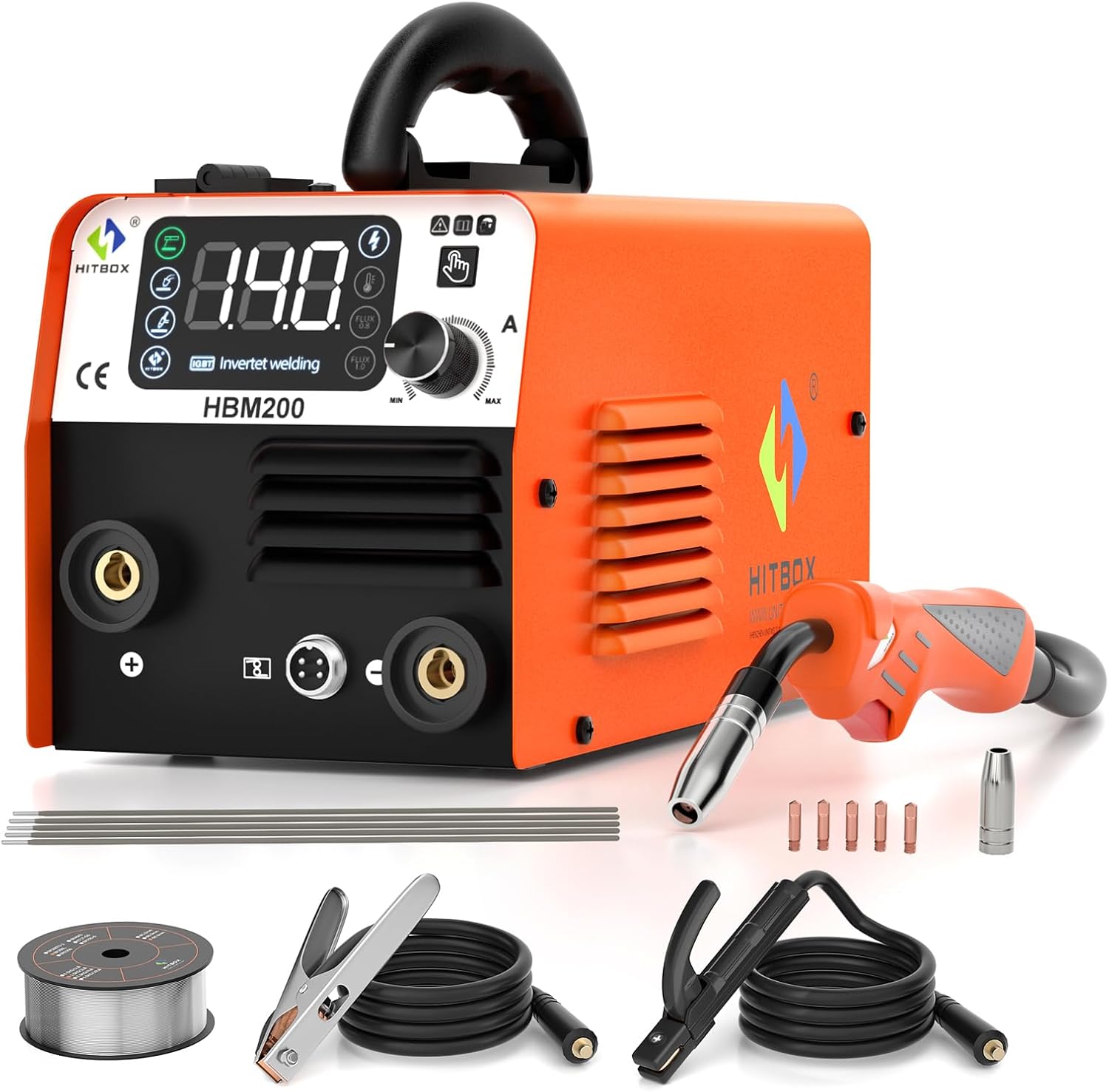 HITBOX HBM200-EU 3-in-1 MIG 200A Welder with accessories