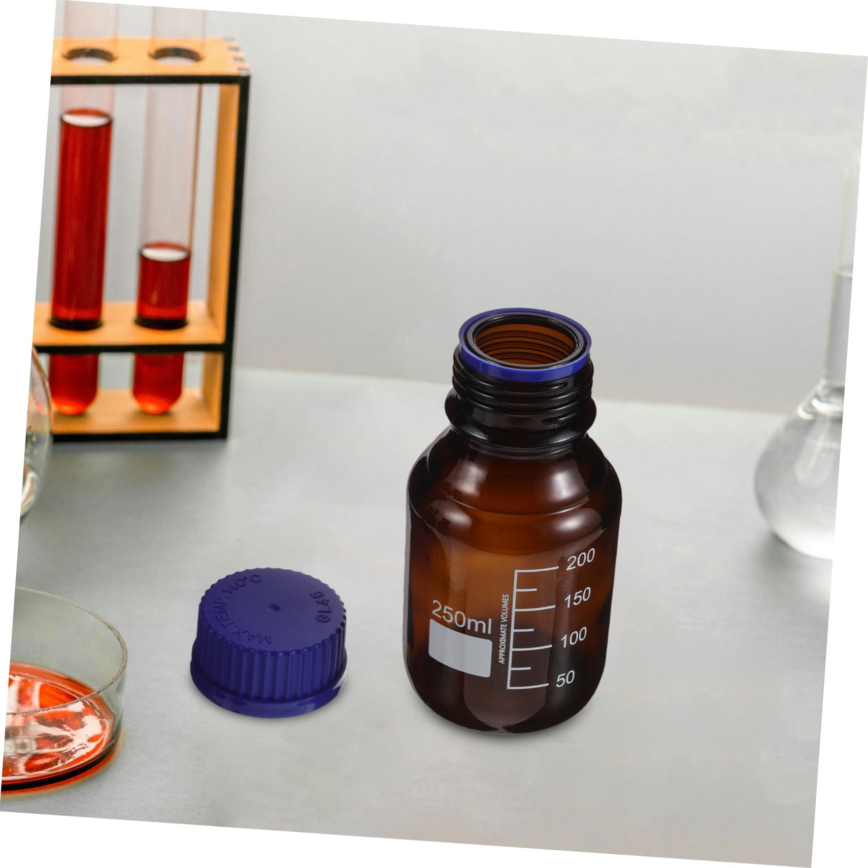 MAGICLULU 3stücke Glasflaschen mit Deckel Reagenzflaschen für Laborchemikalien Lichtdichte Verpackungsflaschen aus Glas für Flüssigkeitsproben Probenflaschen für Chemikalienlagerung