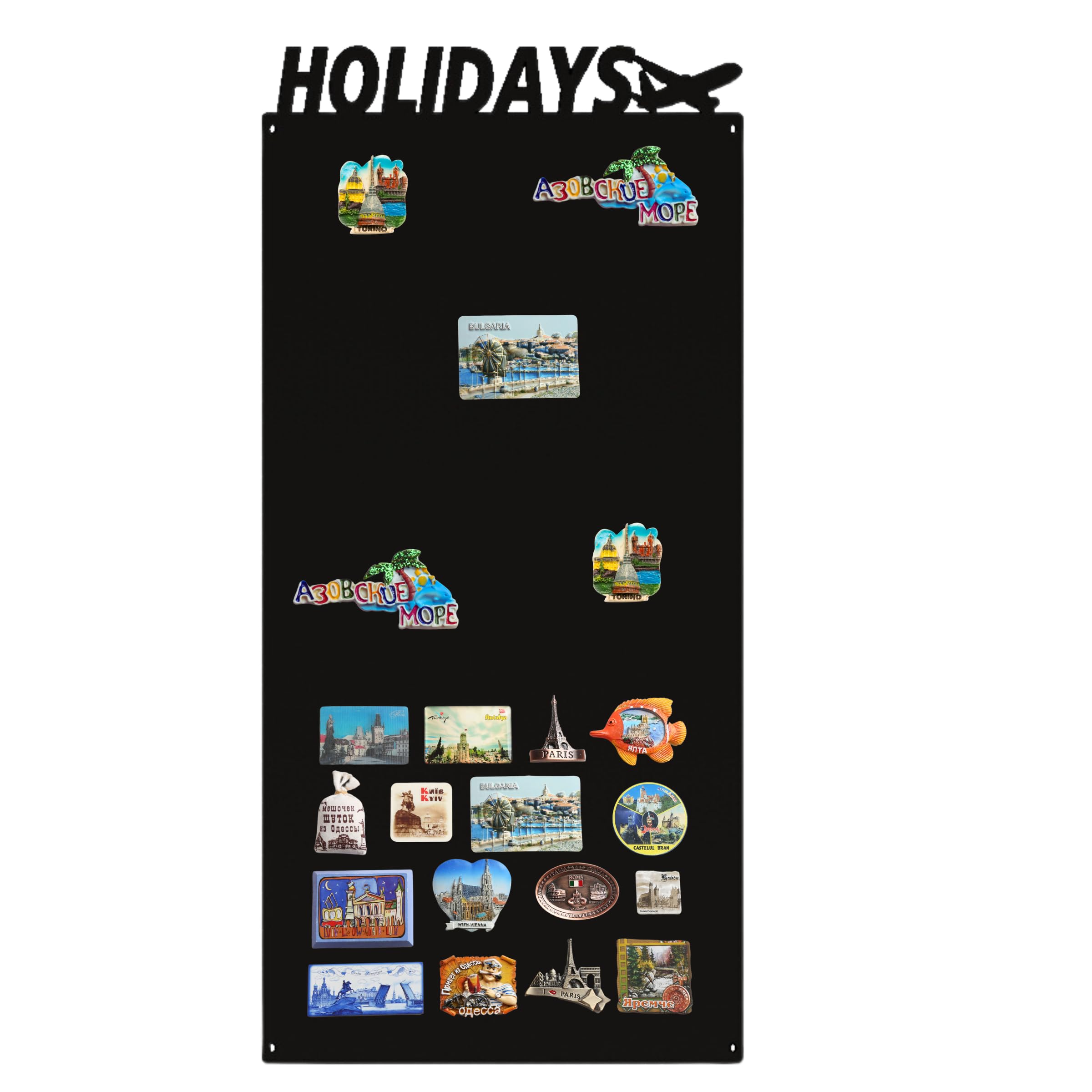 Magnettafel - Magnetische Pinnwand 75x50 cm - aus Stahl - ideal für Magnete und Notizen - magnetisches Whiteboard - beschreibbare Tafel - inkl. Montageset - Schwarz