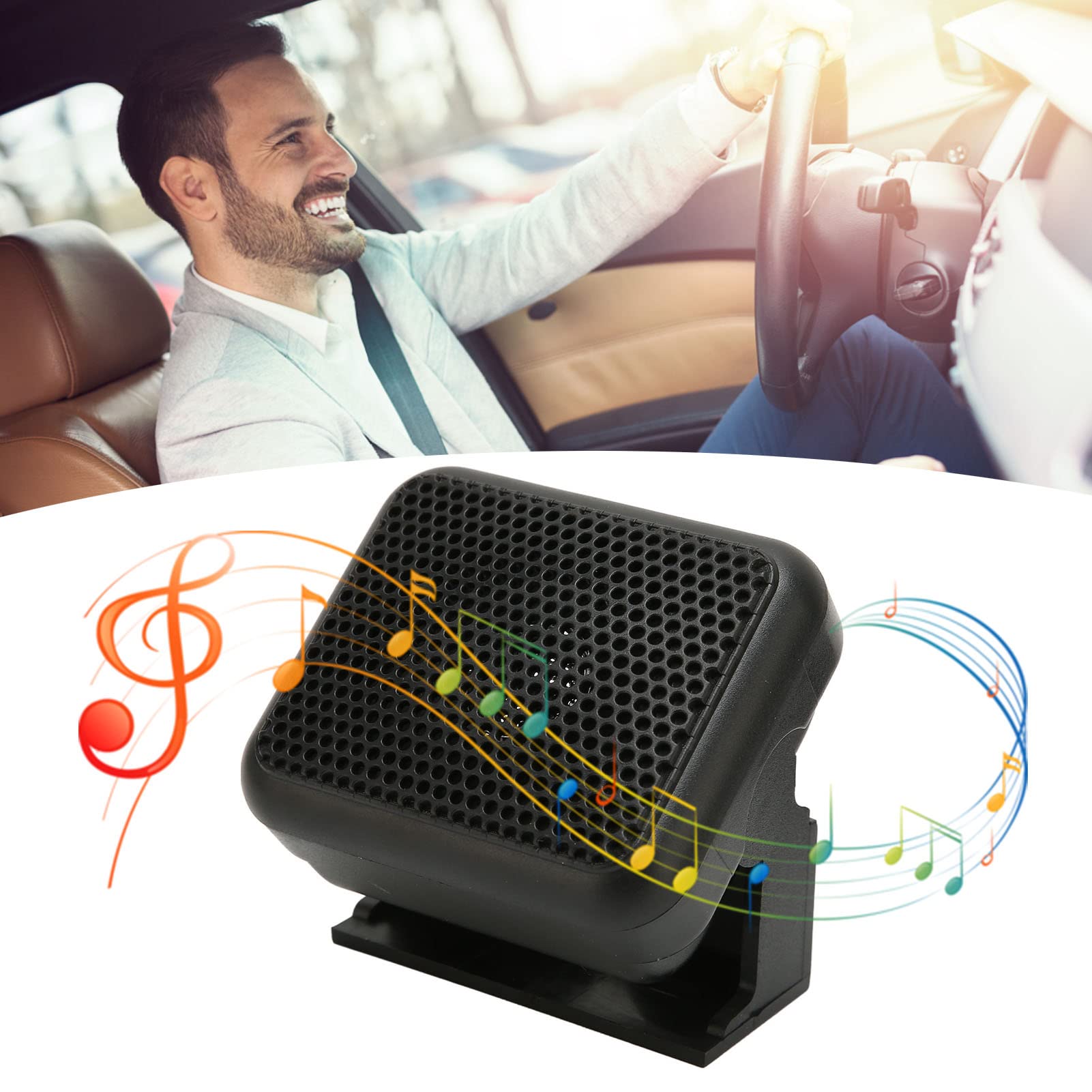 ASHATA Haut-Parleur Externe Radio CB, Haut-Parleur de Communication Externe CB, Mini Haut-Parleur Externe de Voiture, Haut-Parleur Radio CB pour FT 1802M FT 1807M FT 8900R pour la Série