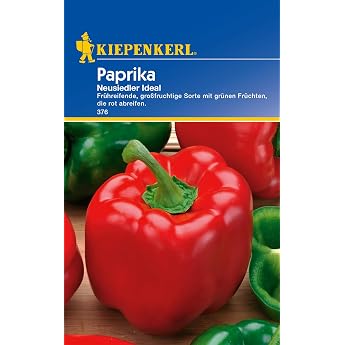 Kiepenkerl Pepper Seeds Neusiedler Ideal 376 - High-Yielding Peppers Seeds with Blocky Fruits Vitamin-Rich and Aromatic - Seeds for 20 Plants