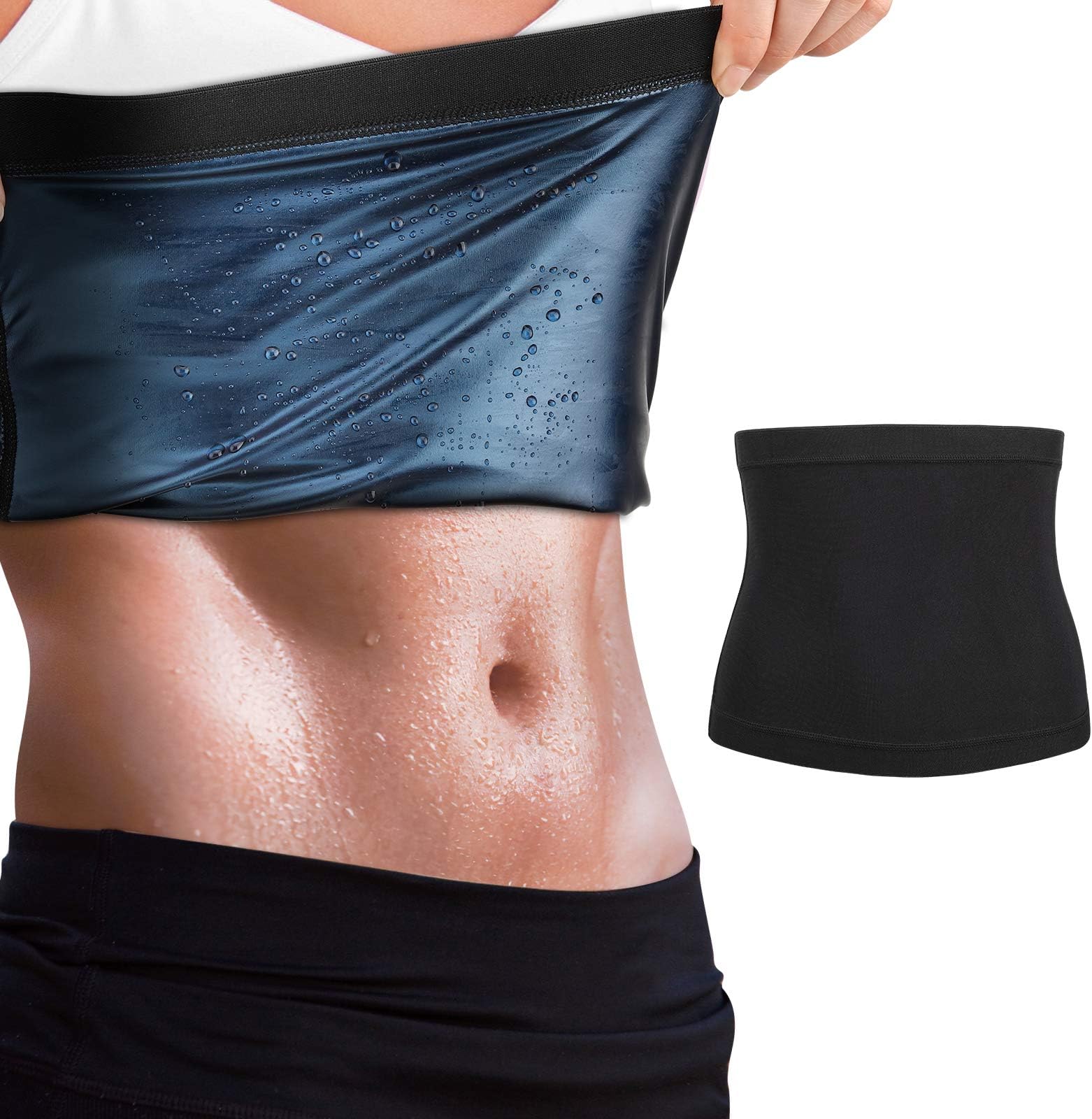 MoKo Sweat Body Shaper for Women, Waist Trainer Sauna Belt Waist Cincher, Fitness Sweat Belt Hot Sweat Slimming Body Shaper Workout Thermal Waist Band for Weight Loss