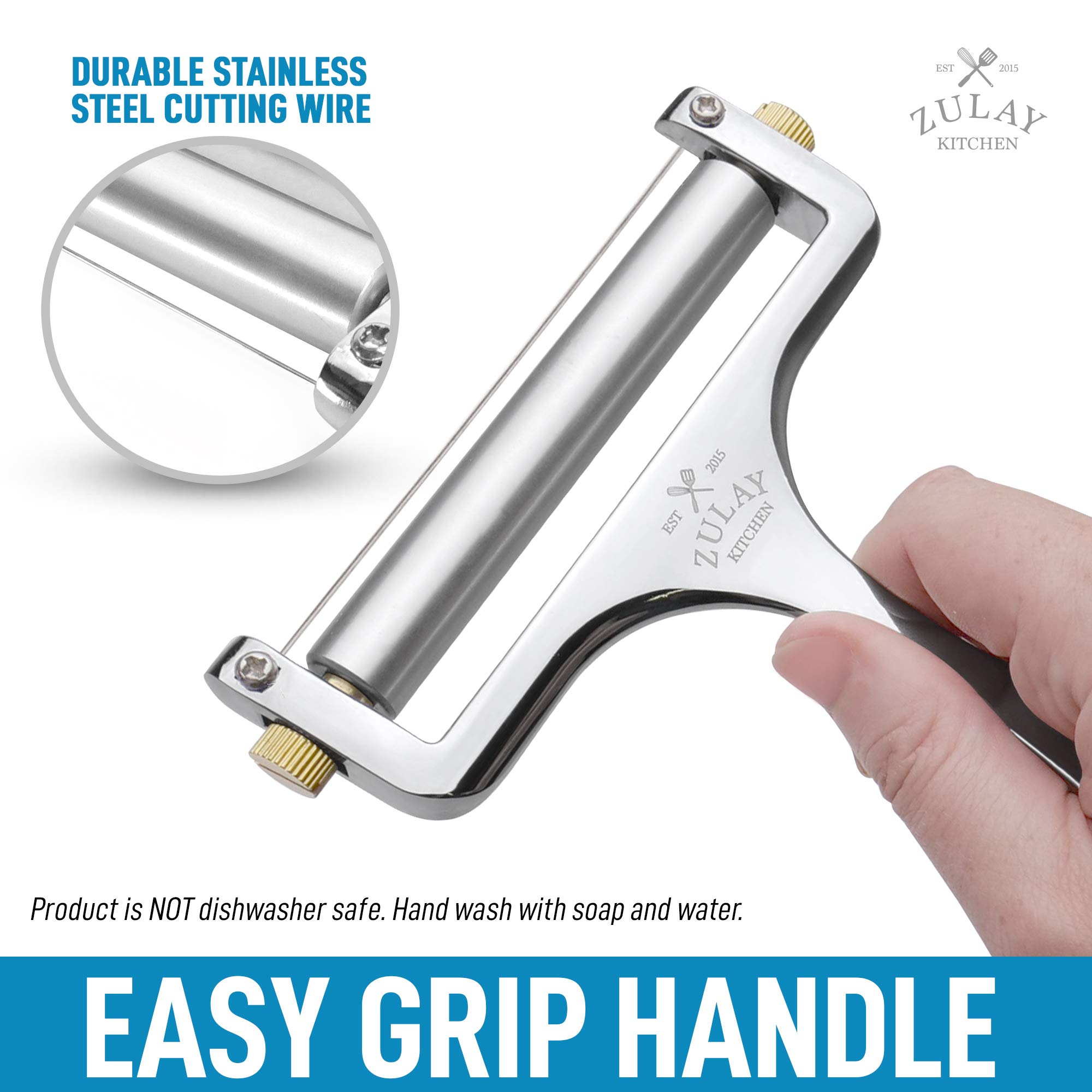 Buy Zulay Cheese Slicer With Adjustable Thickness Wire Cheese Slicer