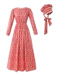 ROLECOS Pioneer Women Costume Floral Prairie Dress Deluxe Colonial Dress Laura Ingalls Costume