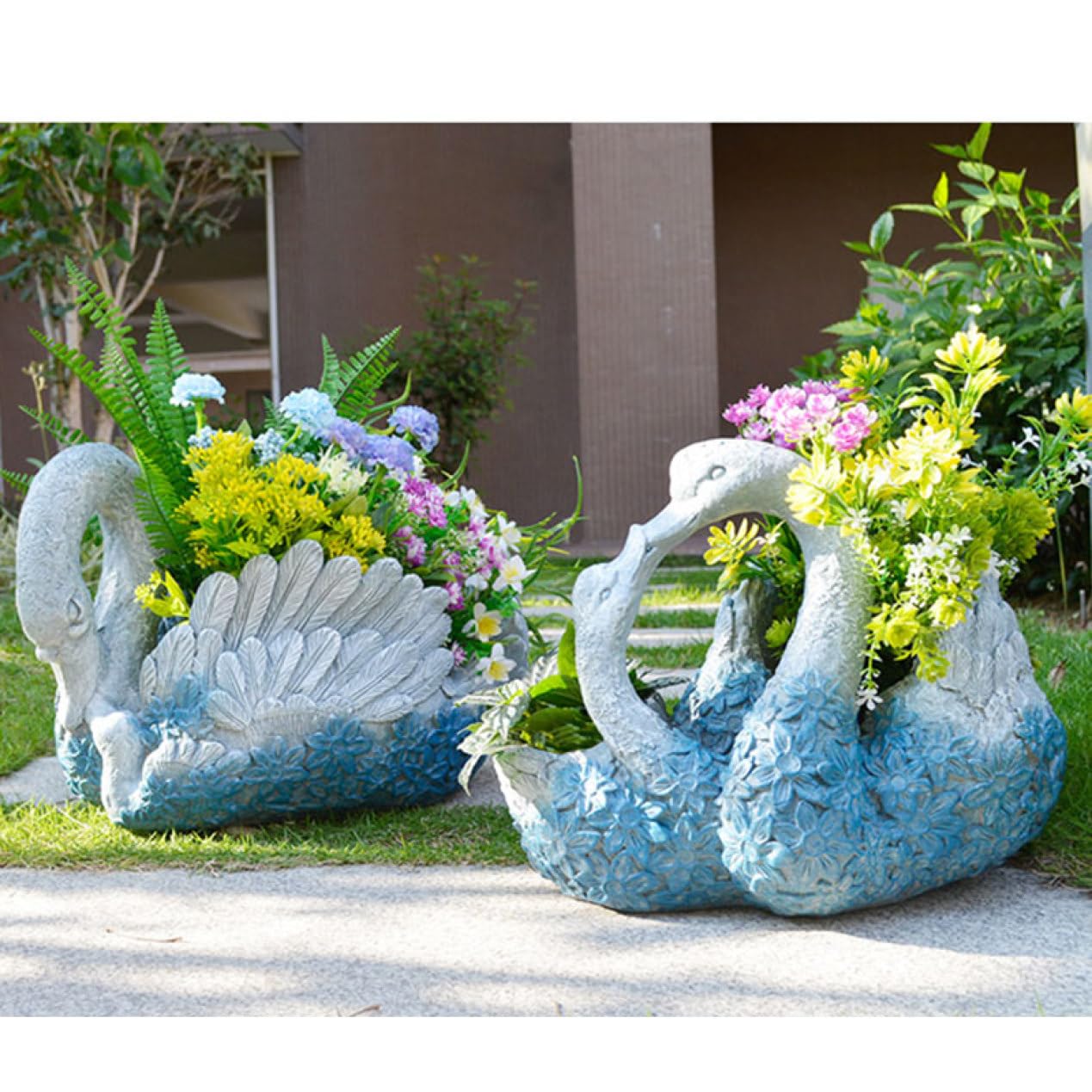 Amazon.co.jp: オーナメント アヒル 観葉植物鉢 おもしろオブジェ 庭の