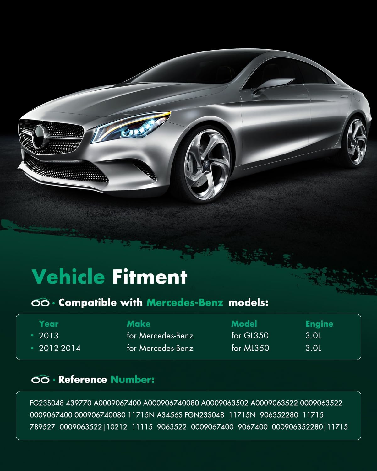 SCITOO Alternator Fits for Mercedes-Benz for GL350 3.0L 2013,for Mercedes-Benz for ML350 3.0L 2012 2013 2014 12V 220Amp CW 7 Groove Pulley FG23S048 439770 A0009063522 0009063522 11715N A3456S