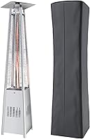 Kingdura 48,000 BTU Pyramid Patio Heater with Wheels & Waterproof Cover - 88" Propane Outdoor Heater for Deck, Backyard, Patio