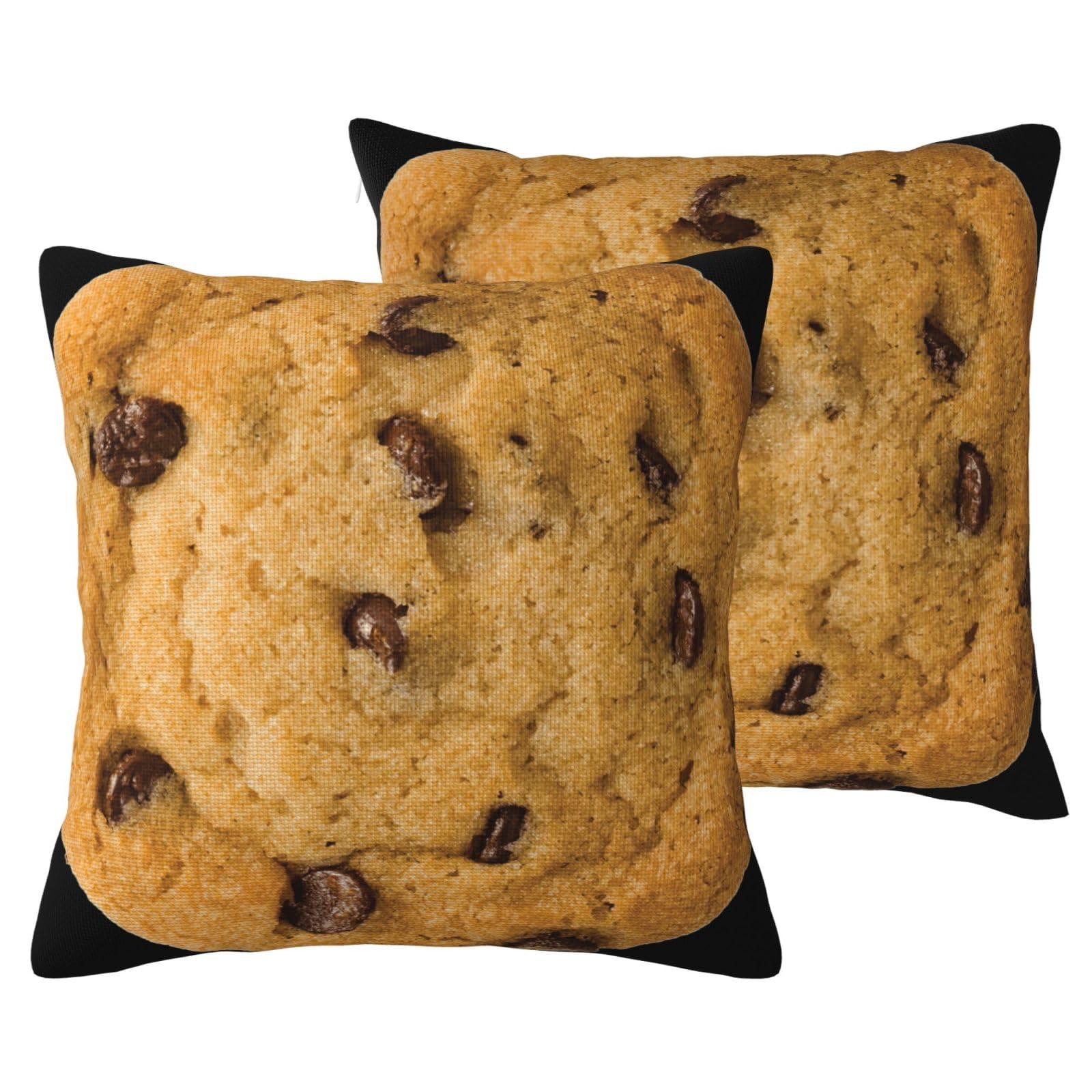 Housse de coussin biscuit chocolat 45x45 pour canapé de salon