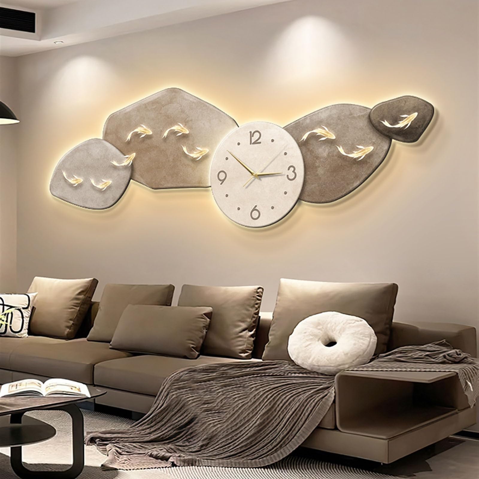 Reloj Cocina Decoración de Pared Peces con Reloj silencioso