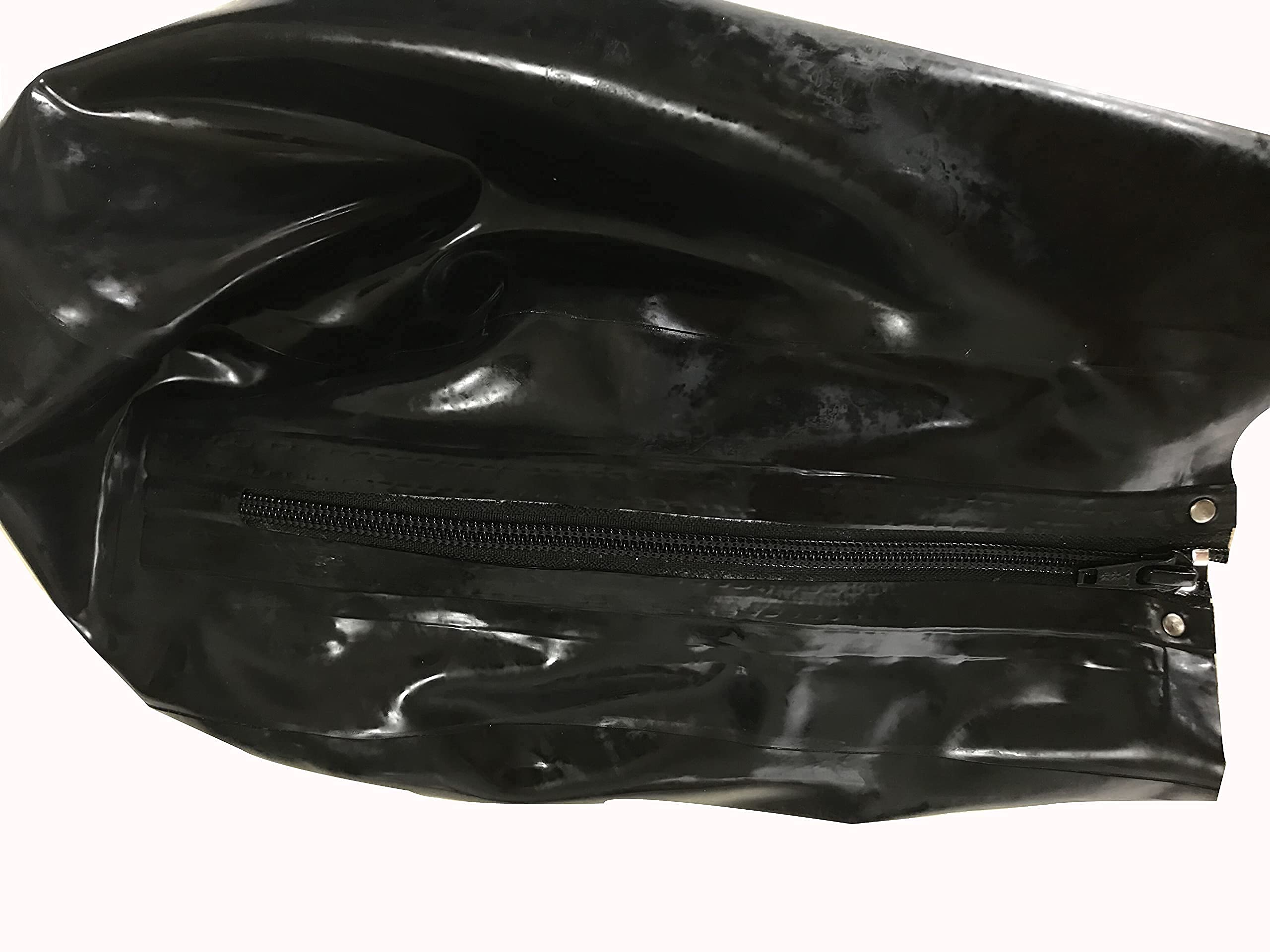 MFMYEE Masque en latex avec bandeau, couvre-chef SM en latex, masque de bondage pour jeux de rôle, masque d'Halloween (fermeture éclair au dos). (M)
