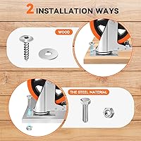 Vista 5 de W B D WEIBIDA Ruedas giratorias de 6 pulgadas con doble bloqueo, juego de 4 ruedas resistentes de 2400 libras, ruedas de poliuretano premium sin