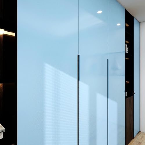 Miniatura 6 de Papel de contacto azul brillante de 15.7 x 78 pulgadas, papel tapiz autoadhesivo para encimeras de cocina, gabinetes, papel de pared impermeable