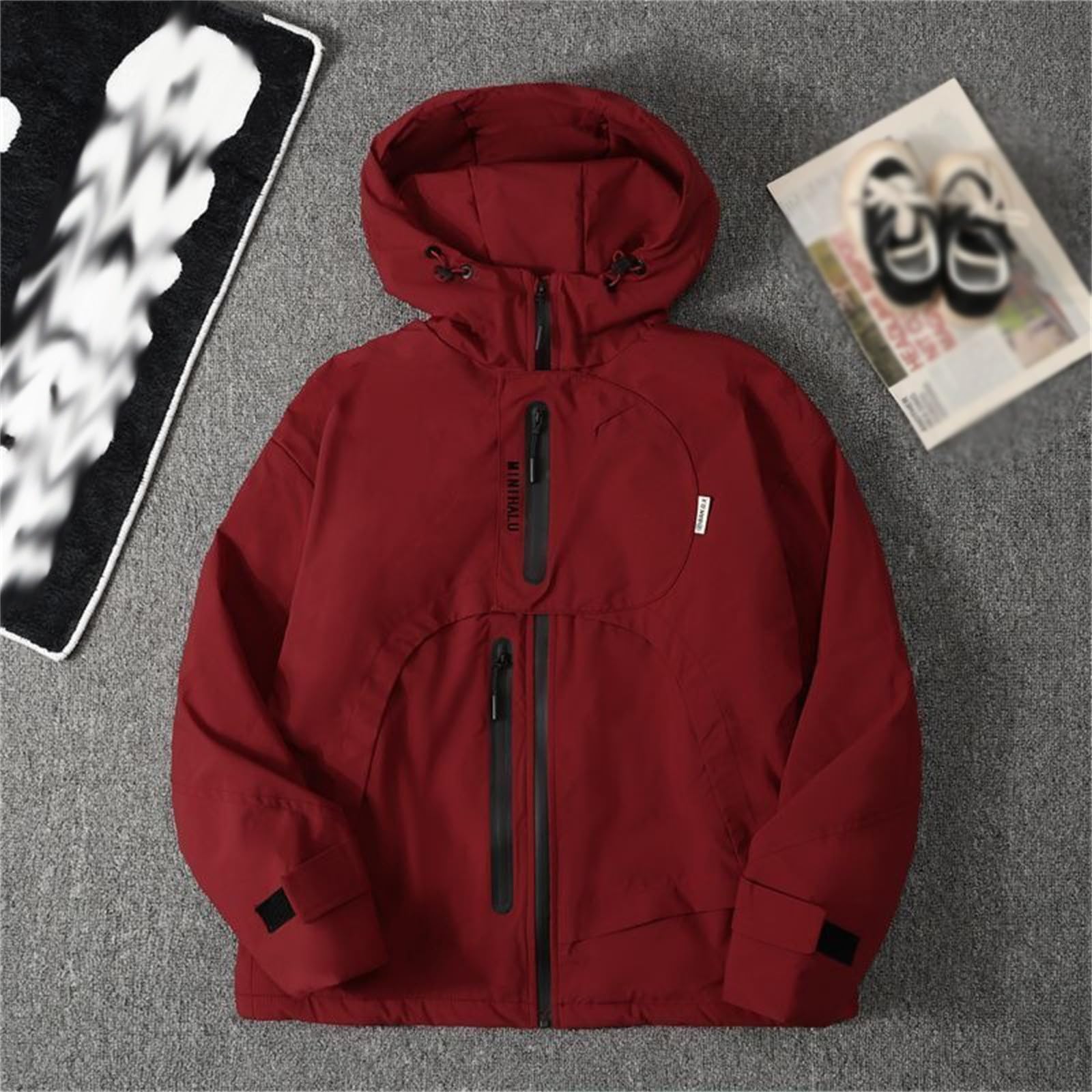 Veste coupe-vent pour garçon - Manteau de randonnée léger - Veste de pluie respirante - Printemps automne - Veste de loisirs avec capuche