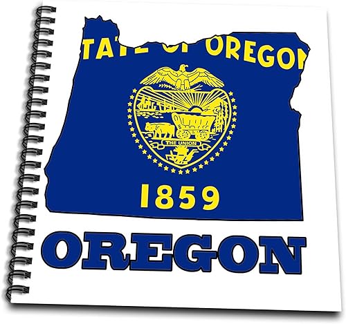3dRose Oregon State Drapeau dans Le tracé Carte et Lettres pour Oregon-Drawing B