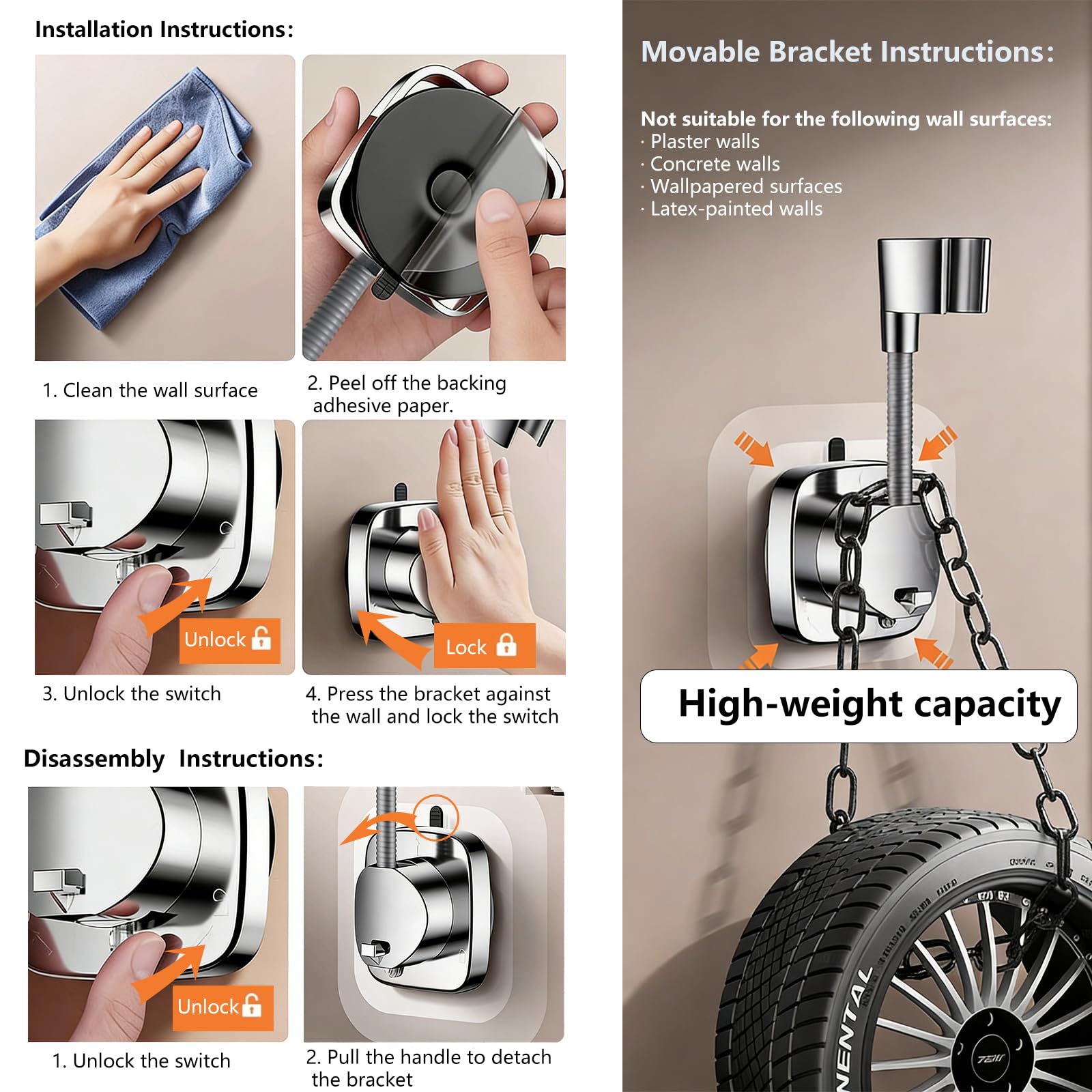 Filtered Shower Head with Handheld - High Pressure 6 Spray Modes Showerhead with Filters, Shower Head With Movable Bracket & 75" Anti-Burst Hose | 12 Replaceable Water Softener Filters for Hard Water — view 7