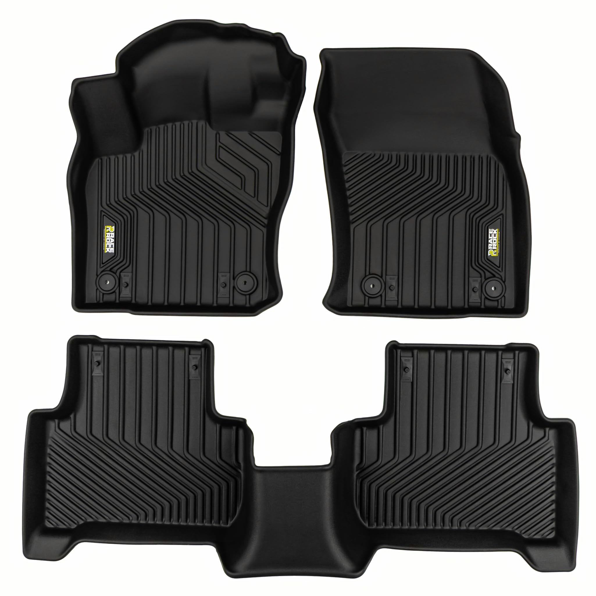 FROGUM Race Rock Alfombrillas para Coche 2 en 1 TPE + Terciopelo Alfombras para Volkswagen Tiguan II 2016-2024| Los Bordes Altos hasta 20cm