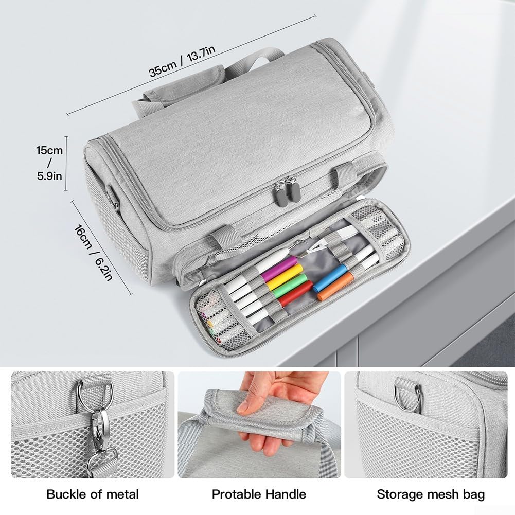 Stilvolle wasserdichte Tragetasche für Cricut Joy Xtra Smart Schneidemaschinen, mit Schultergurten, kompatibel mit Cricut Joy Xtra Zubehör, Wie abgebildet, Gray
