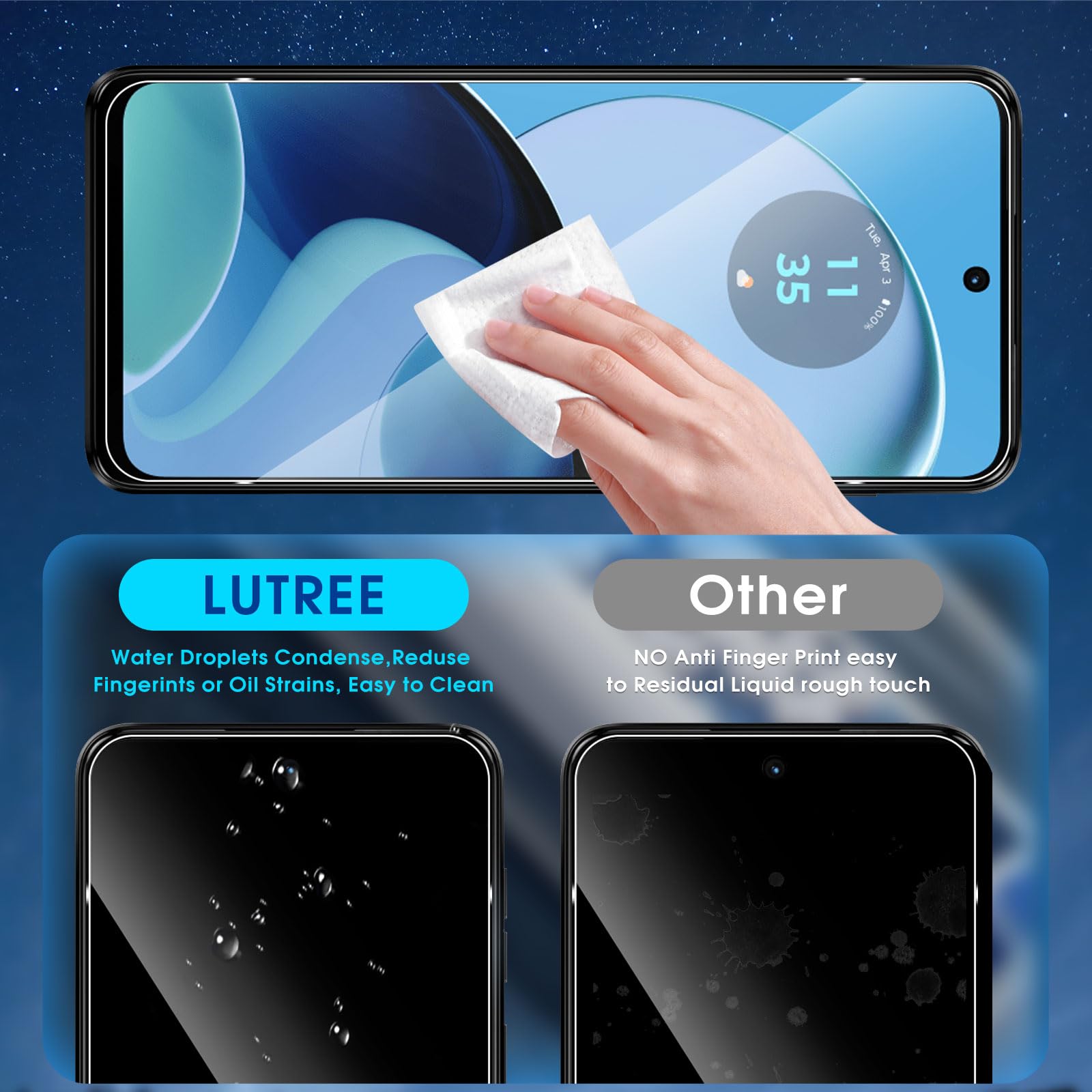 LYPHPE [2 Pièces] Anti-Espion Verre Trempé Pour Motorola G14