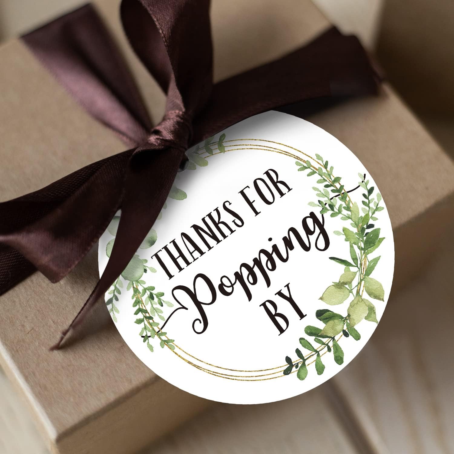 Thanks for Popping by Tags, Greenery Baby Shower Favor Tags, Bridal Shower, Wedding, 2 Inch, 50-Pack - Image 5