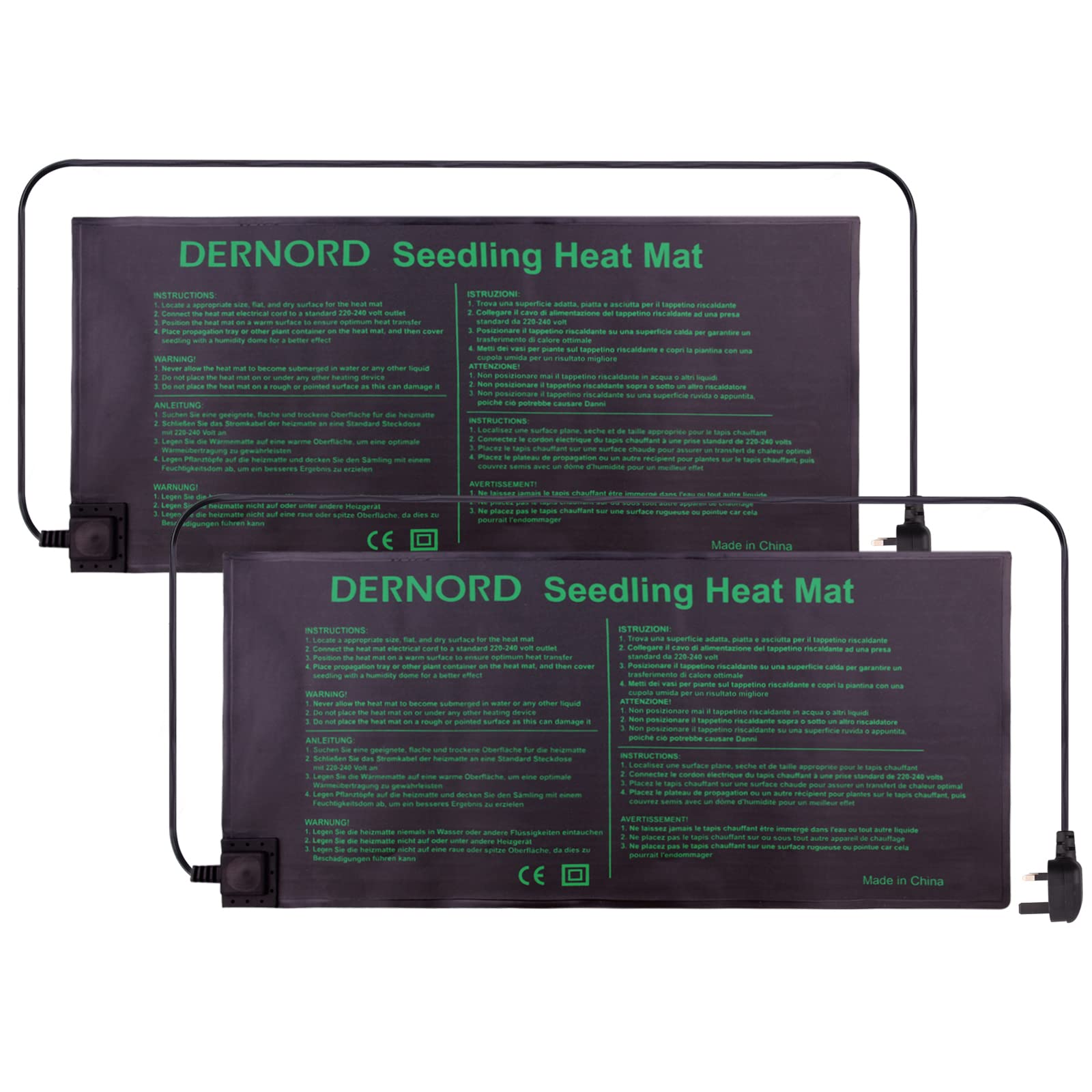 DERNORD Lot de 2 tapis chauffants pour semis