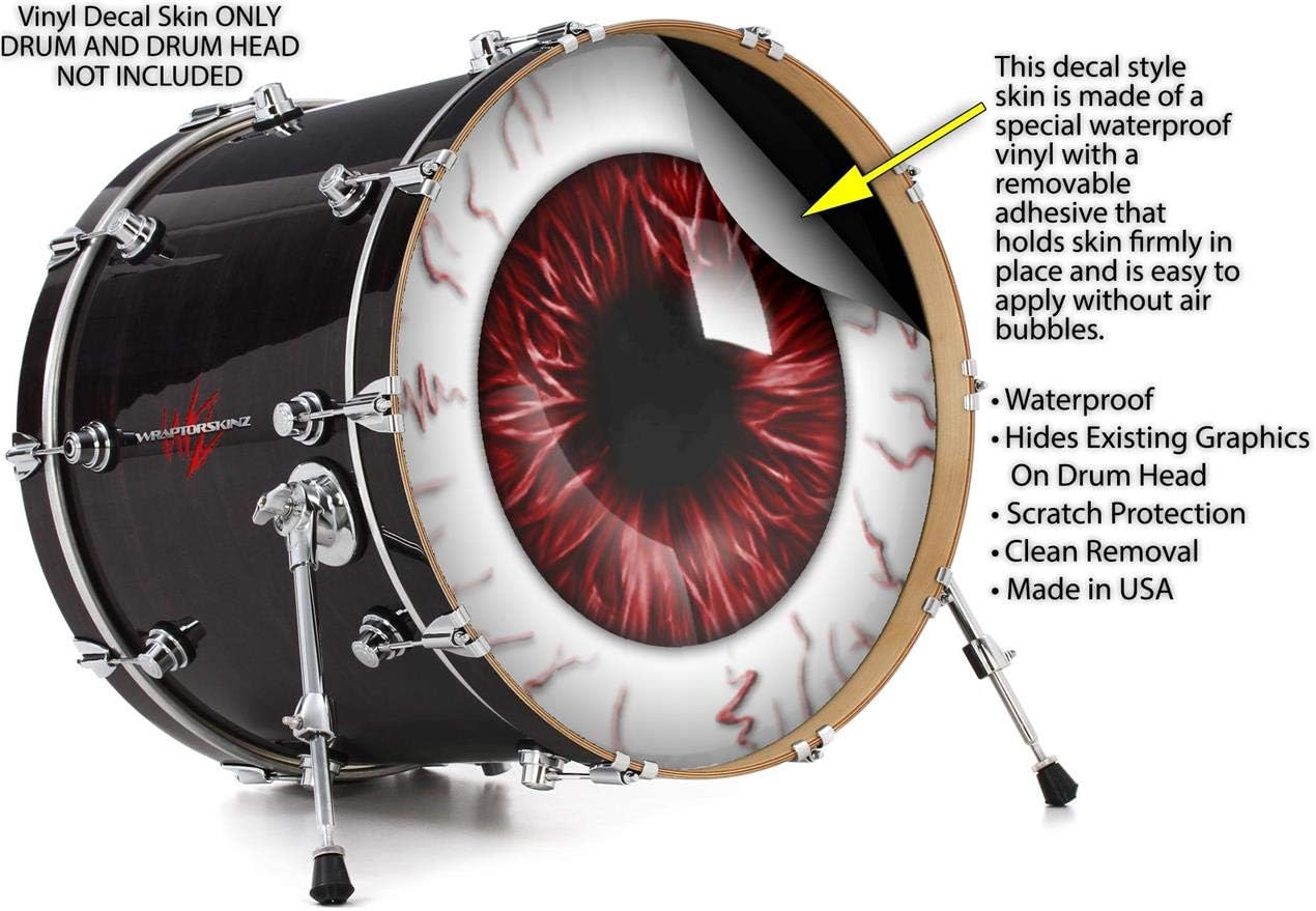 Vinyl Skin Decal Wrap for 22" Bass Kick Drum Head Eyeball Red Dark - DRUM HEAD NOT INCLUDED
