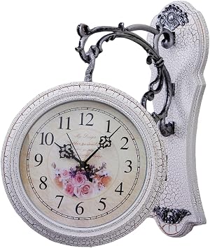Double Sided Wall Clock Beautiful Farmhouse Double Face Clock Adds Charm To Living Room And Kitchen Garden Antique Outdoor Garden Wall Mount Hanging