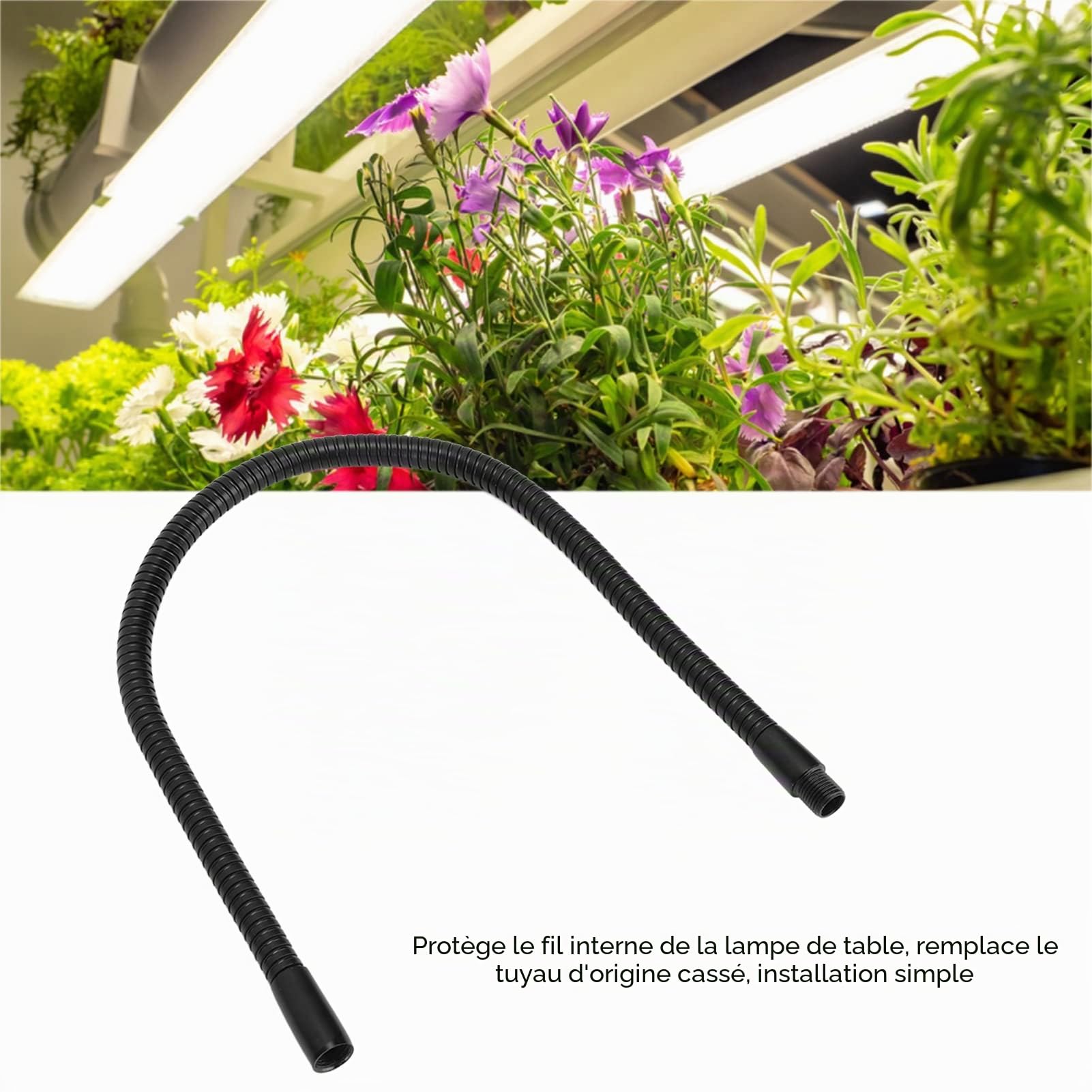 Tuyau de Lampe à Col de Cygne Tuyau de Lampe Flexible Universel Réglable 4 Pièces pour Luminaire (45cm)