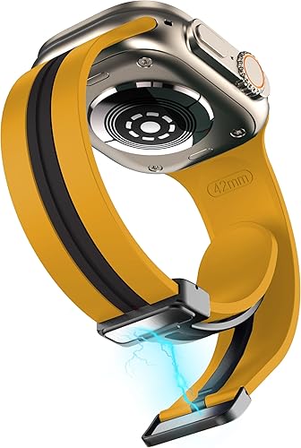 Miniatura 2 de Correa magnética compatible con Apple Watch Band de 1.496 in 1.575 in 1.614 in 1.654 in 1.732 in 1.772 in 1.929 in, correa deportiva de silicona