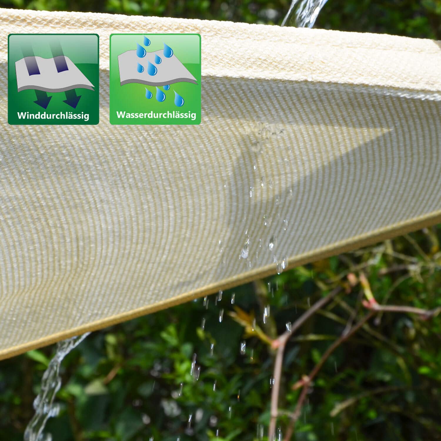 AMANKA Vela Ombreggiante 8x8x8 Permeabile - 90% Protezione UV - Vele Parasole da Esterno - Tela Ombreggiante da Giardino Parasole Vela Giardino Telo Pergole Telo per Tende da Esterno Tenda Ombra Mare