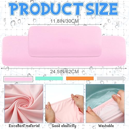 Miniatura 2 de Hoolerry 4 piezas de repuesto para tapa del tanque de inodoro con parte inferior elástica para accesorios de decoración de baño (naranja, rosa,