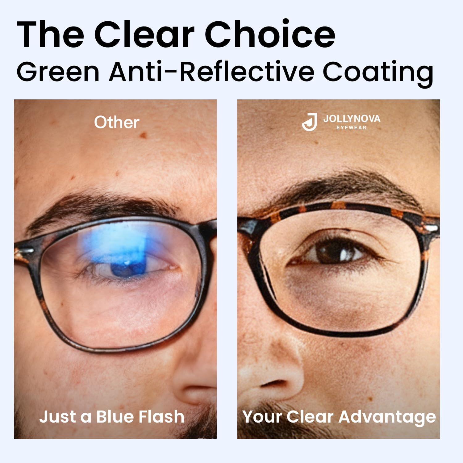 JOLLYNOVA Mens Premium Progressive Reading Glasses, Fashion Half Frame Blue Light Blocking Computer Multifocus Readers (Single Vision & Tortoise, 2, x) - Image 3