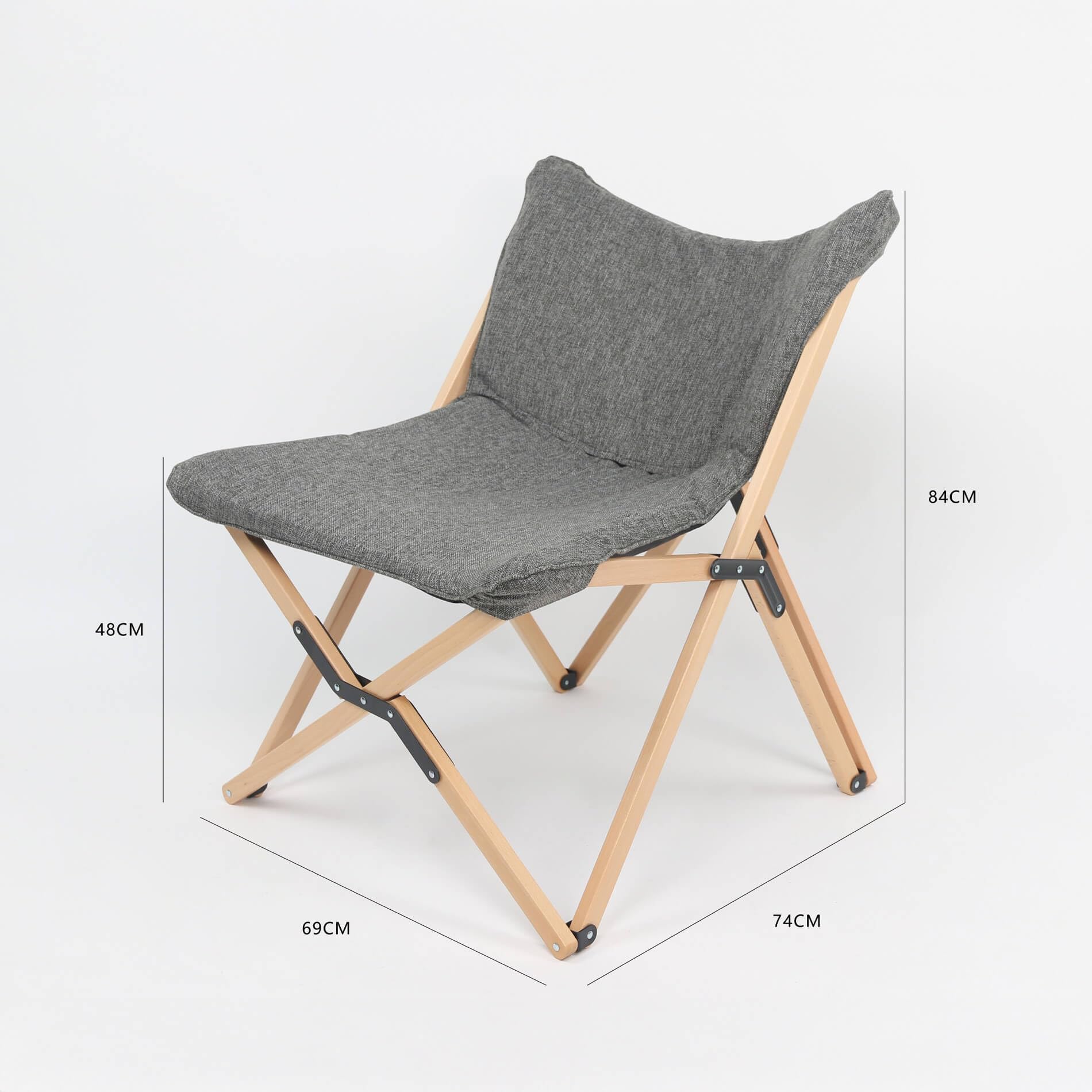 Rebecca Mobili Poltrona da Regista, Seggiola da Esterno, Marrone Bianco, Legno Poliestere, Sedia Pieghevole, con Sacca per Trasporto, per Giardino Camping - Misure HxLxP: 84 x 69 x 74 cm - Art. RE7184