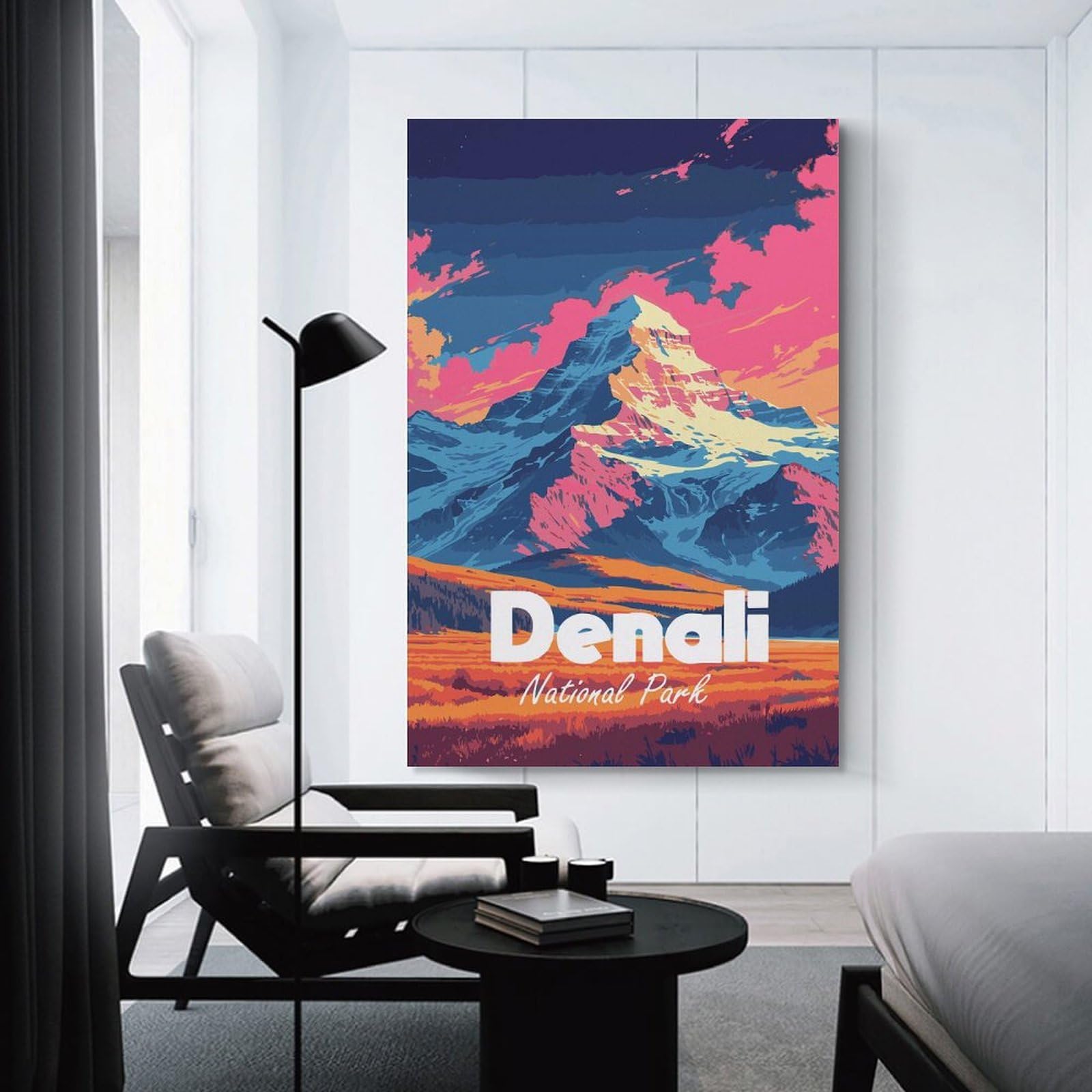 Junmoney Denali National Park Colorful Landscape Canvas Art Print, 08x12inch(20x30cm), for Bedrooms, Workspaces And Everyday Interiors, A Flexible Wall Accent for Shared Spaces