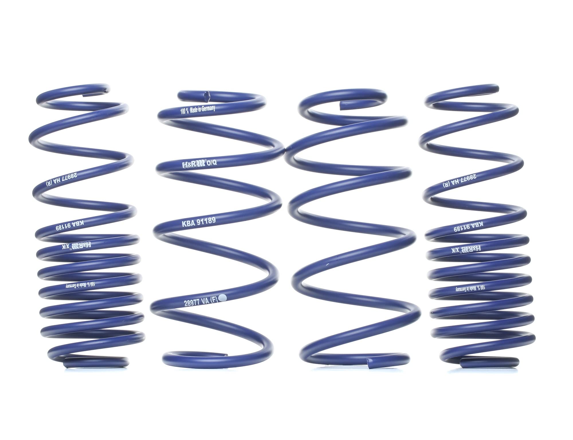 H&R Fahrwerksatz, Federn Sportfedersätze/Performance Lowering Springs (28977-2) Federsatz Federung/Dämpfung Schraubenfeder, Federung, Groß, Blau