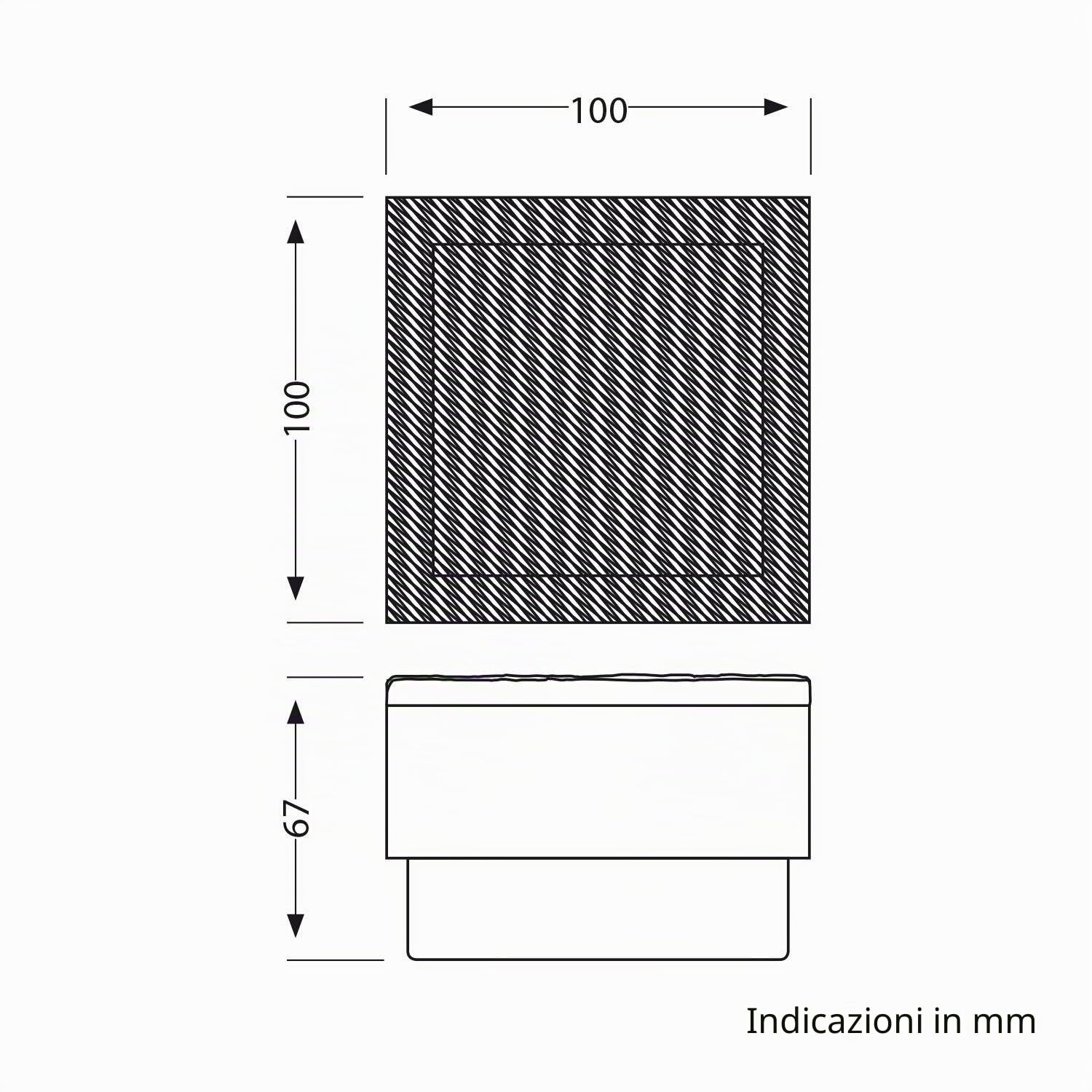 ledscom.de 3x LED pavimentazione pietra terra luce da incasso CUS per esterni, IP67, angolare, 10 x 10 cm, bianco caldo