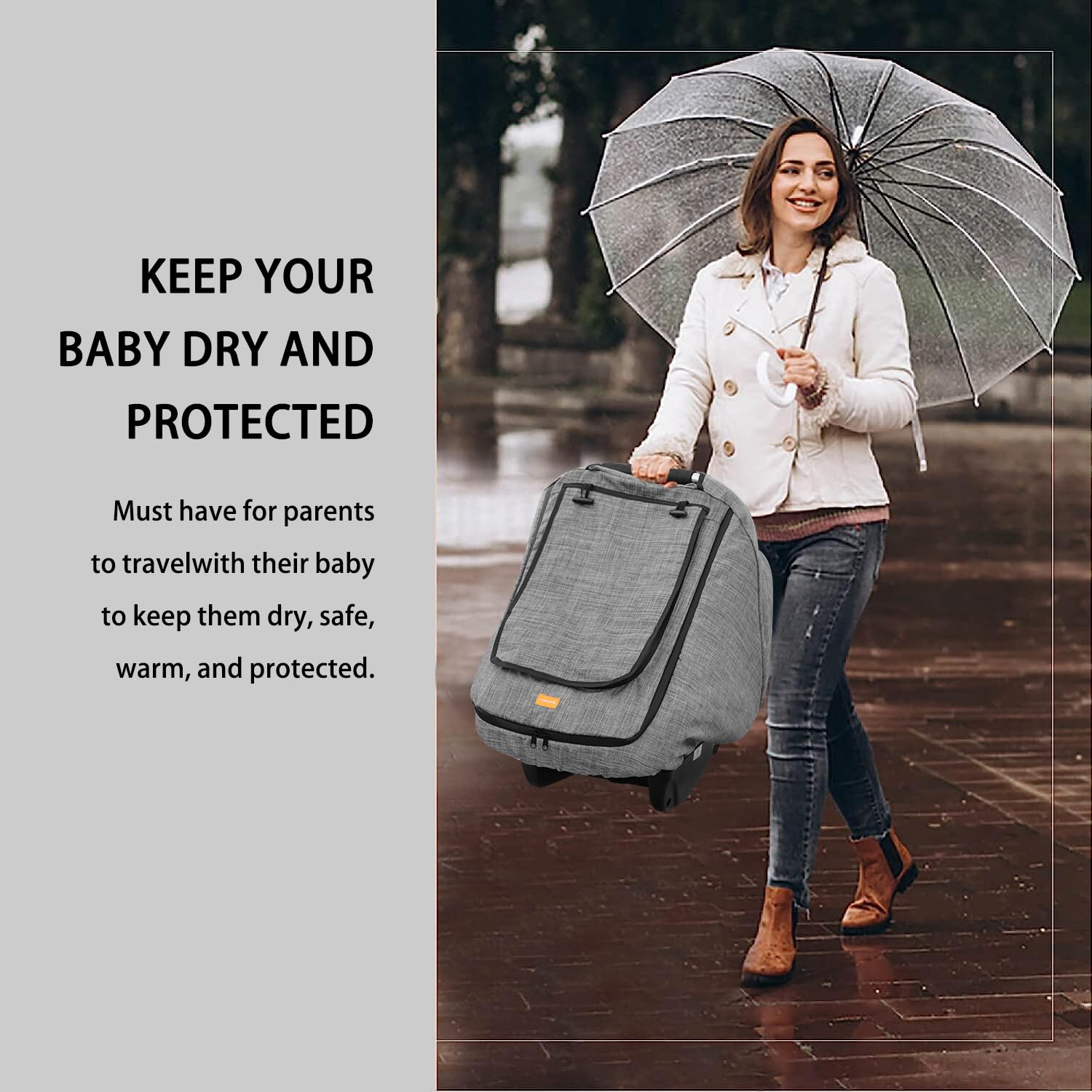 Funda impermeable para asiento de coche de bebé, funda de asiento de coche para bebés, cubierta de asiento de coche infantil para niños y niñas, toldo de asiento de coche resistente al viento para