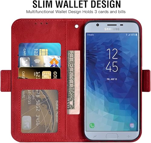 Miniatura 3 de Asuwish Compatible con Samsung Galaxy J7 Star J 7 Crown 7J Refine 2018 J7V V 2nd Gen Wallet Case y protector de pantalla de vidrio templado Flip