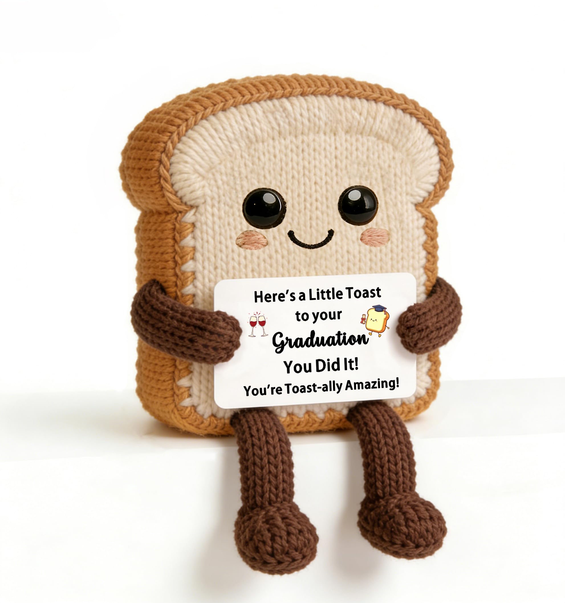 SDOFY 2026 Graduation Gift for Her Him Handmade Emotional Support Crochet Toast Graduation Decorations Presents High School, College Graduation Gifts for Daughter Son Boys Girls Sister Best Friends