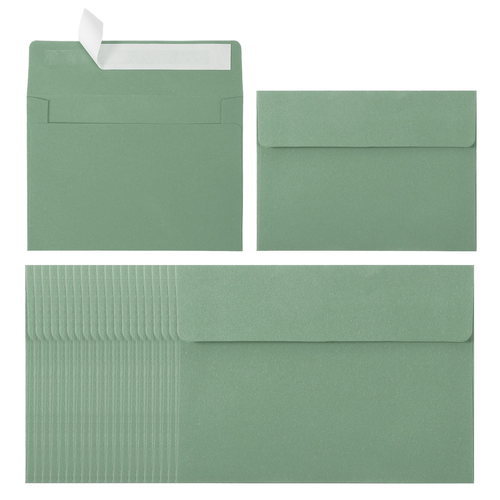 PATIKIL 24Pack A2 Envelopes, Self Seal Light Green Invitation Envelopes for Postcard Wedding Greeting Cards Photos Announcement Mailing, 14.6 x 11.1cm Size — image 1