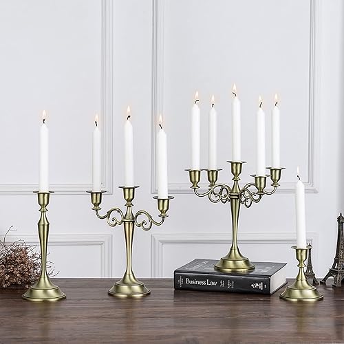Miniatura 5 de Sziqiqi Candelabros Candelabros para velas cónicas para bodas, eventos, velas, centro de mesa, decoración del hogar, vacaciones, aleación de zinc, 5