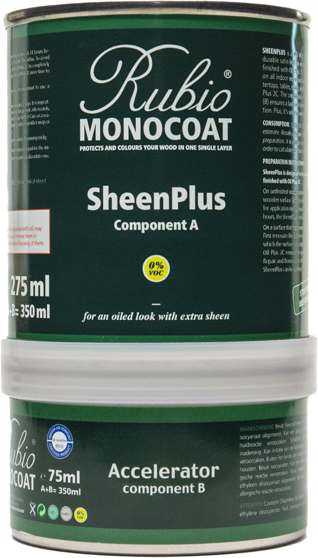 SheenPlus 14 mt² | 0% VOC Satin Look Sheen Enhancer & Wood Finish for Interior Surfaces, Furniture, Floors, Countertops & Tables Finished with Oil Plus 2C | 350 ML