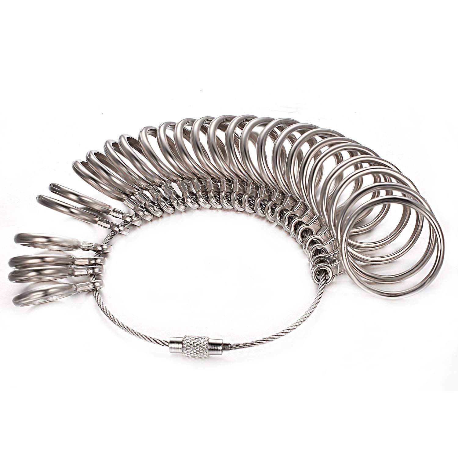 Yoursfs Ring Sizer Gauge Set Finger Measure Sizing Ring Measurement Tools UK Sizes A-Z Metal Steel for Women Men