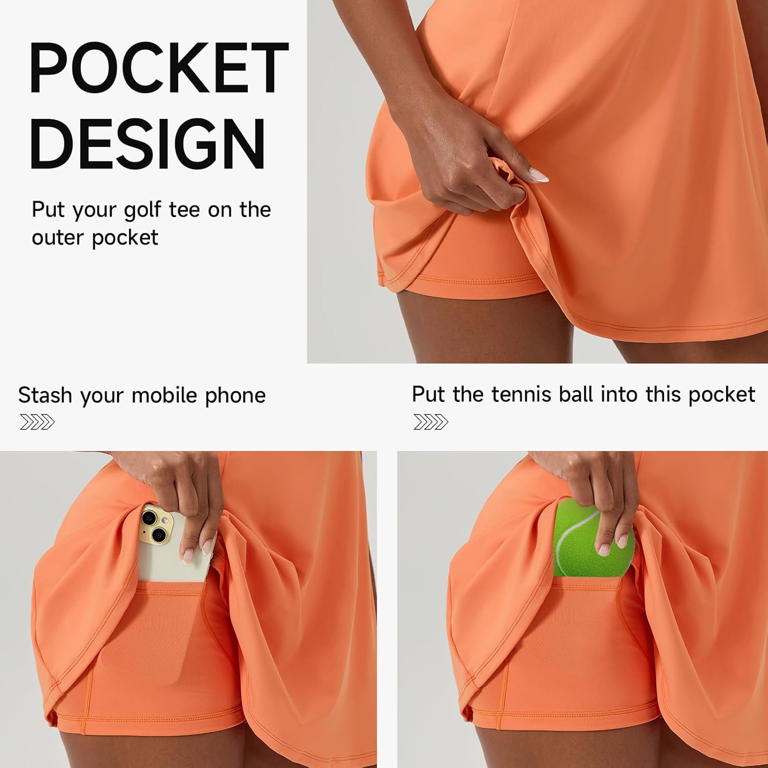 Womens Tennis Dress Workout Dress with Built-in Bra & Shorts Pockets Summer Dresses for Athletic Workout Exercise Golf