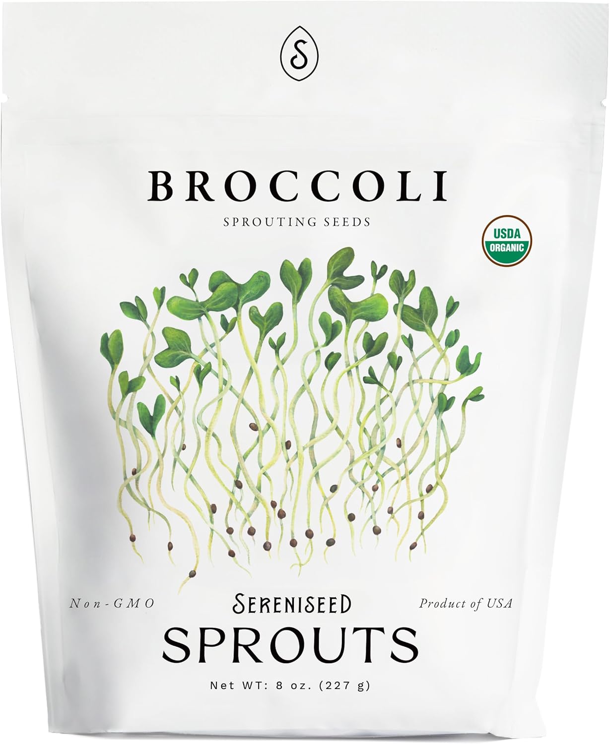 Organic Broccoli Sprout Seeds (8 oz) – Non-GMO, Heirloom Seeds for Sprouting and Microgreens