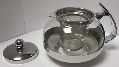Miniatura 4 de Tetera de cristal de acero inoxidable con filtro de filtro de acero inoxidable 700ML