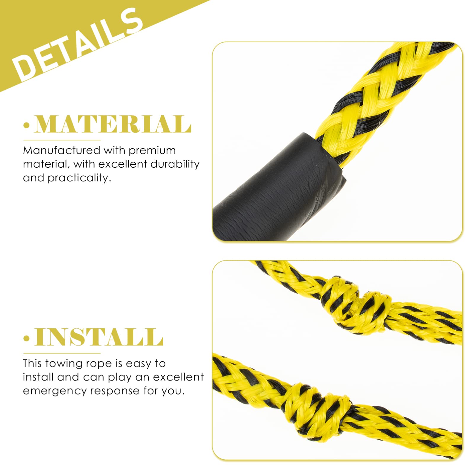 UPKOCH Corde de Remorquage Robuste pour Kayak et Bateaux Corde de Towing et Élastique pour Activités Nautiques avec Durabilité Exceptionnelle